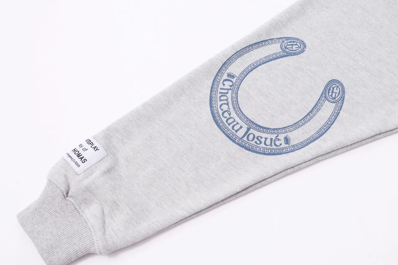 802#Gallery Dept New Slogan Horseshoe Design Printed Hoodie American High Street Hooded Sweatshirt Light Gray Blue S~XL P180